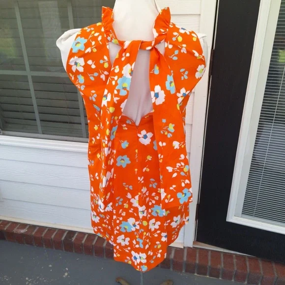Tyler Boe Stella Dress - Size XS – Orange Floral – Sleeveless - Picture 6 of 15